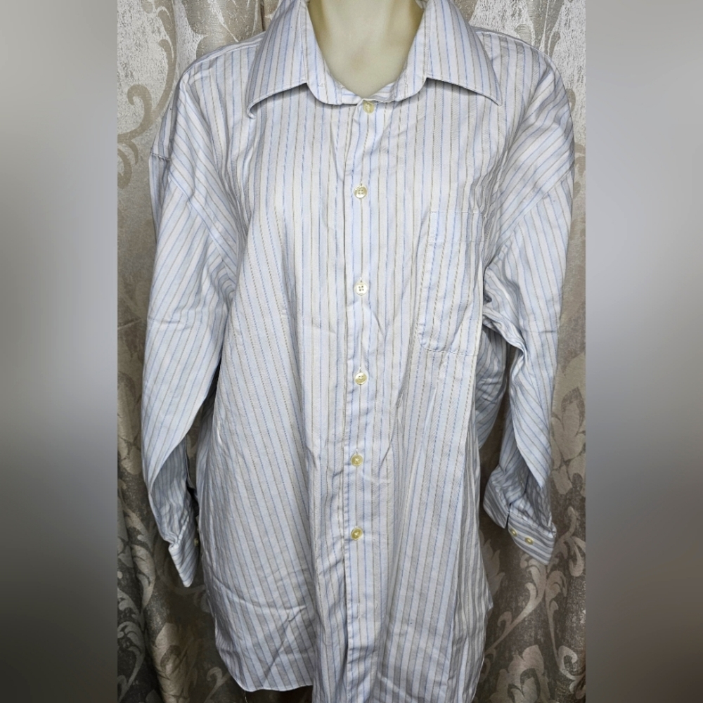 (SOLD) CLAIBORNE MEN'S LONG-SLEEVE DRESS SHIRT SIZE X-LARGE 17 1/2-32/33